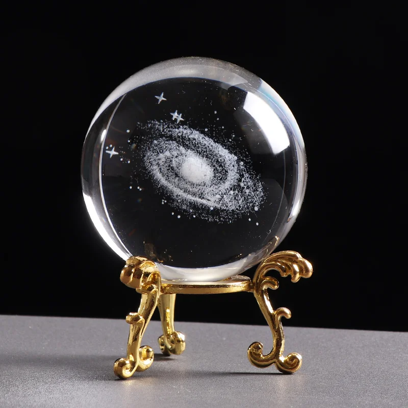 3D лазерная гравировка Галактический хрустальный шар Астрономия Сфера Стеклянный шар Миниатюрная модель галактики подарки для любителей астрономии Прямая поставка