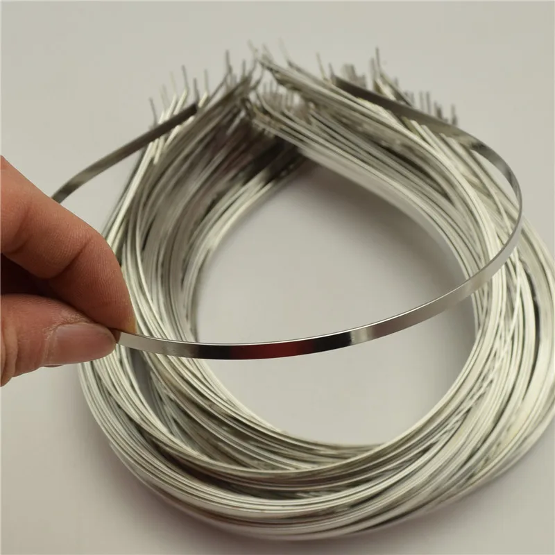 50pcs 4mm alice bands wide METAL HEADBAND Silver Color Plain Lady Hair