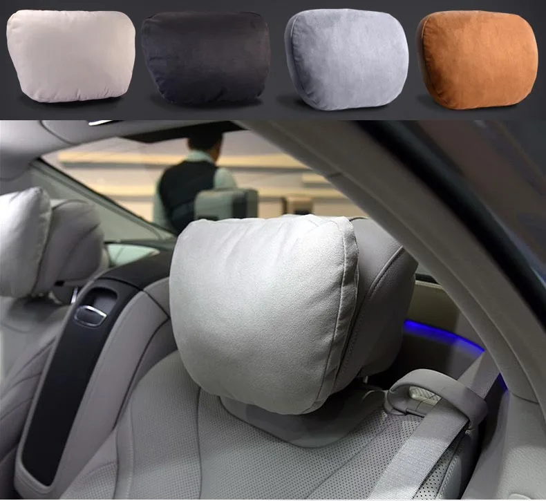 2Pcs Maybach Design S Class Ultra Soft Natrual font b Car b font Headrest Neck Seat