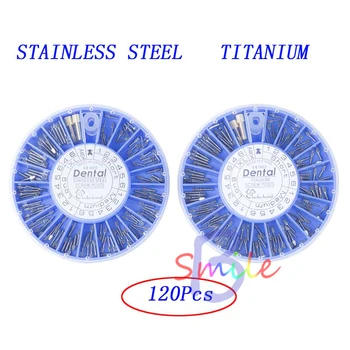 

120pcs/box Dental Root Canal Repair Nail Titanium /Stainless Steel Screw Posts Pin Dental Root Cannal Nail
