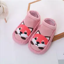 Носки с героями мультфильмов для маленьких девочек Нескользящие носки обувь Тапочки