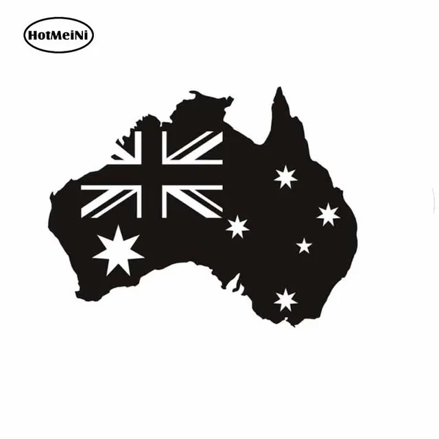 13CMX10.2CM Fashion Australian Flag In Australia Map Sticker Vinyl Black/Silver Car Sticker