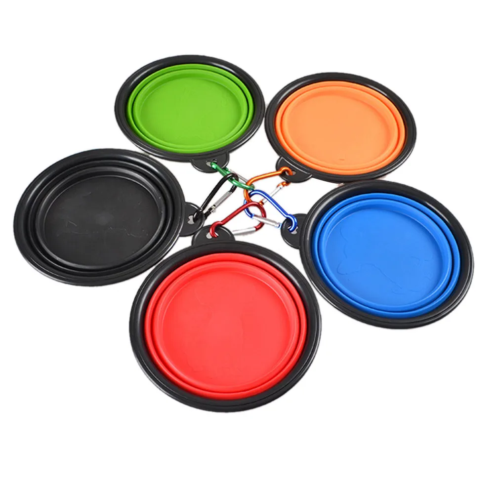 

Portable Foldable Collapsible Pet Cat Dog Food Water Feeding Travel Bowl For Dog Feeder Utensils Small Mudium Dog Bowls Pet