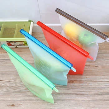 

Reusable Seal Silicone Food Fresh Bag Vacuum Sealer Fruit Meat Milk Storage Bags Kitchen Accessories