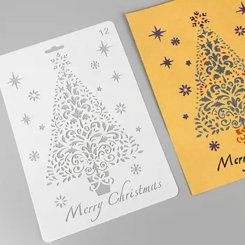 

500pcs Christmas Pattern DIY Craft Hollow Layering Stencils For Wall Painting Scrapbooking Stamping Decor Embossing Paper Card