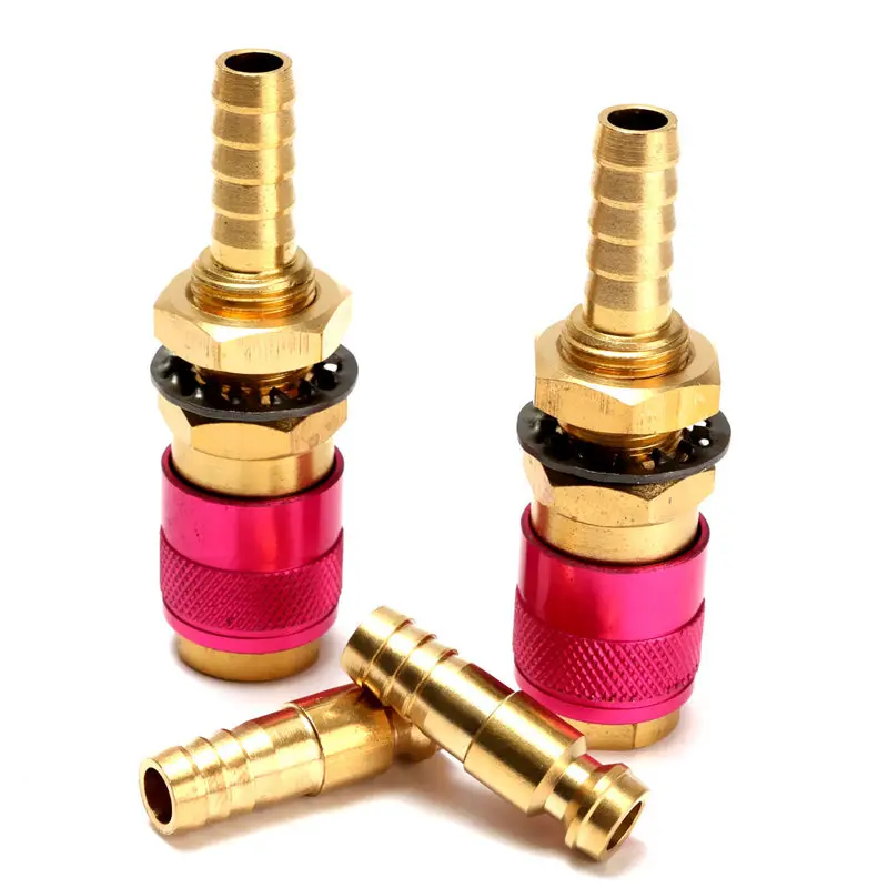 

2 Sets Water Cooled Gas Adapter Quick Connector Fitting For TIG Welding Torch M8 Connectors