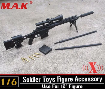 

1:6 X toys US army MSR modular plastic sniper rifle model black USMC fit for 12" action figure accessories collections