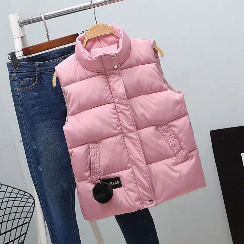 

Women Sleeveless Coat Winter Ultra Light Vest Female Slim Vest Windproof Warm Waistcoat