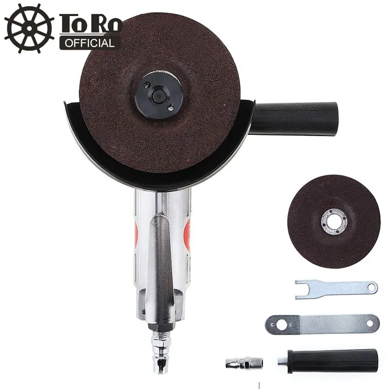 

TORO 4 Inch High-speed Pneumatic Angle Grinder with Disc Polished Piece and PVC Handle for Machine Polished / Cutting Operation