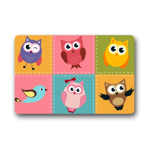 Home Decor Design Cute Bird Colorful Owl Picture Vogue Doormat 23.6 IN x 15.7 | Дом и сад