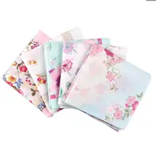 Супер Распродажа, прекрасный цветочный чистый хлопок, женский платок, экологичный узор, платок 41 см, отличный подарок для девочек, квадратный карман