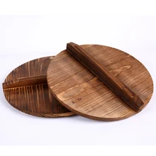 15-50cm Chinesische natur fir handgemachte export anti-hot pot abdeckung eisen hypotenuse abdeckung wok holz pan deckel der Deckel