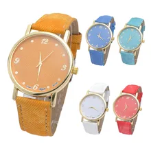Fashion Unisex Quartz Watches Men Sports Watches Denim Fabric Women Dress Watch News Paper wristwatch Design hours saat