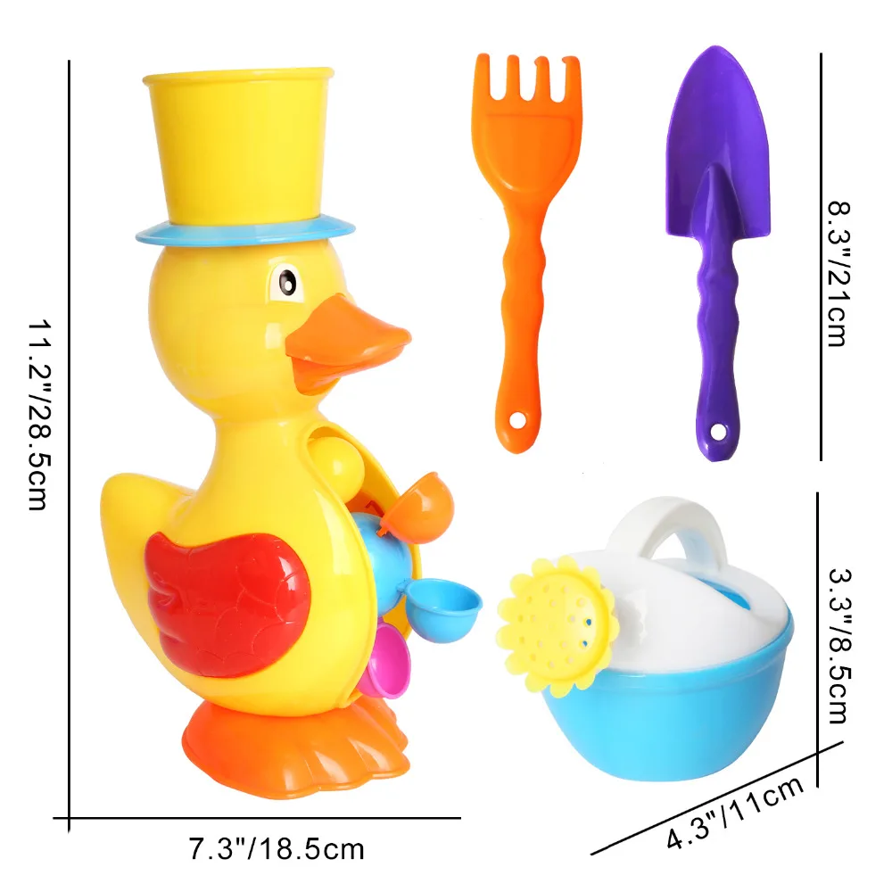4 шт 1" утка водонагреватель ванны/пляжные игрушки цвет случайный набор лопаты, грабли, спринклер, песок ведро игрушки для вечеринки для детей(6231