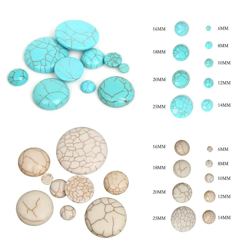 

10-50Pcs Half Round Flat Back Cabochons White Smooth Natural Stone Beads Jewelry Findings For DIY Necklace Bracelet