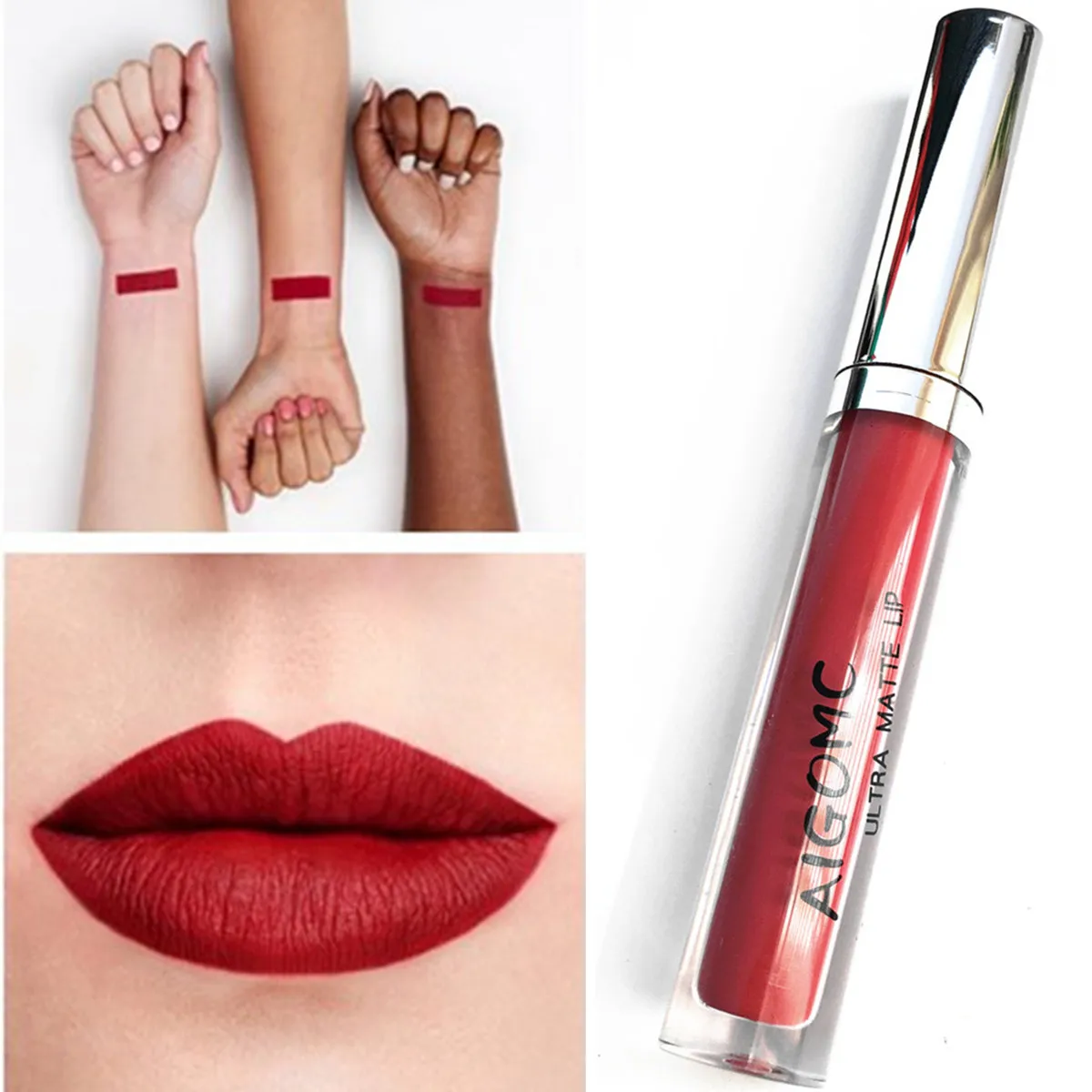 

2018 AIGOMC NEW 12 Color Professional Red Velvet Matte Liquid Lipstick Cosmetic Water-proof Long-lasting Brand Lip Gloss Set
