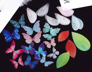 

XCDIY 100pcs/lot Gauze Yarn Butterfly cloth butterfly Charm Pendant For Earring Bracelet Necklace Jewelry Finding