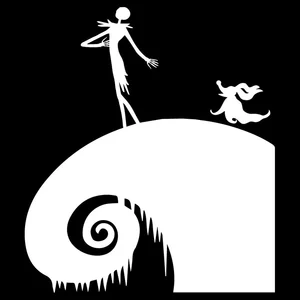 14cm*15.9cm Nightmare Before Christmas Jack Motorcycle Stickers Decals Black/Silver