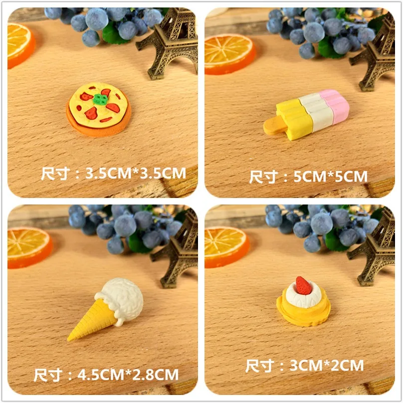 Borrachas para Lápis Kawaii Borracha Bonito Criativo Bolo Sorvete Quebra-cabeça Escola Estacionária Crianças Presente Frete Grátis 60 Pçs 6 Cheap Apagador