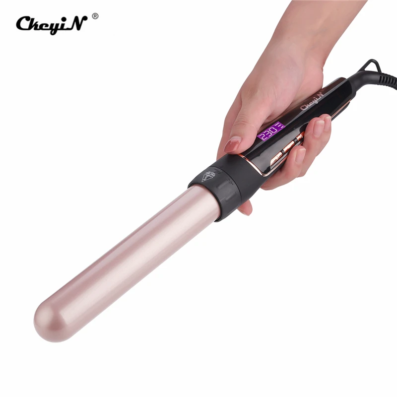 Modelador de Cabelo 3 em 1 Ckeyin Profissional 32mm Curling Ferro Onda Grande Cachos Turmalina Cerâmica Wand Ferramentas Estilo 9mm - 25mm 10 Beleza e saúde