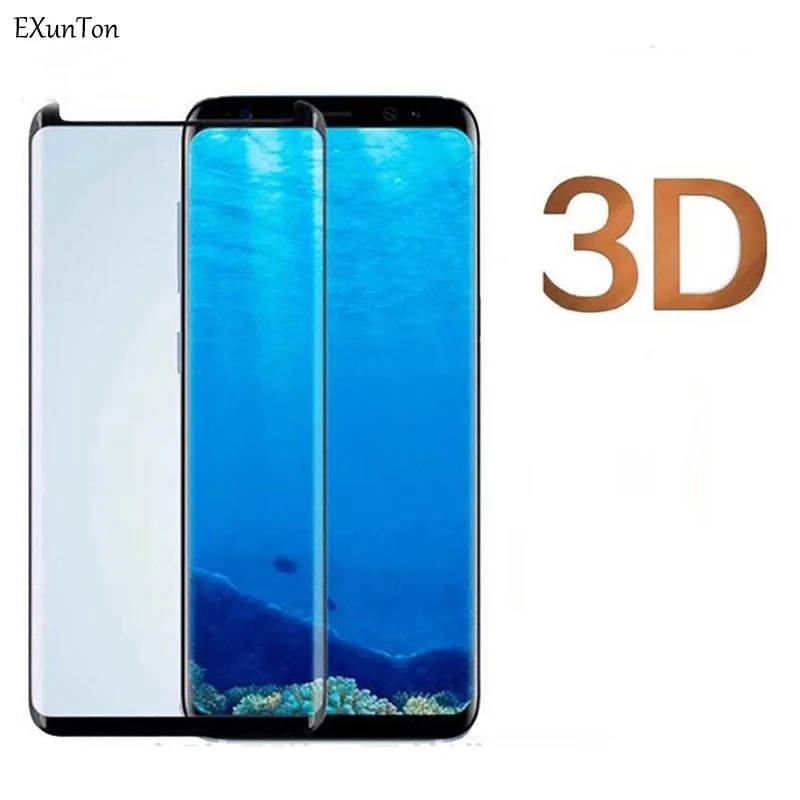 EXUNTON 3D Curved Edge Full Glue Case Friendly Tempered Glass For Samsung Galaxy S7 S7Edge Adhesive Screen Protector | Мобильные