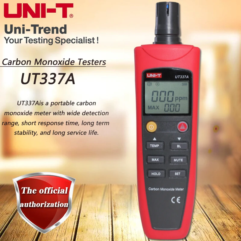 

UNI-T UT337A carbon monoxide tester sound and light alarm gas concentration value / temperature display backlight