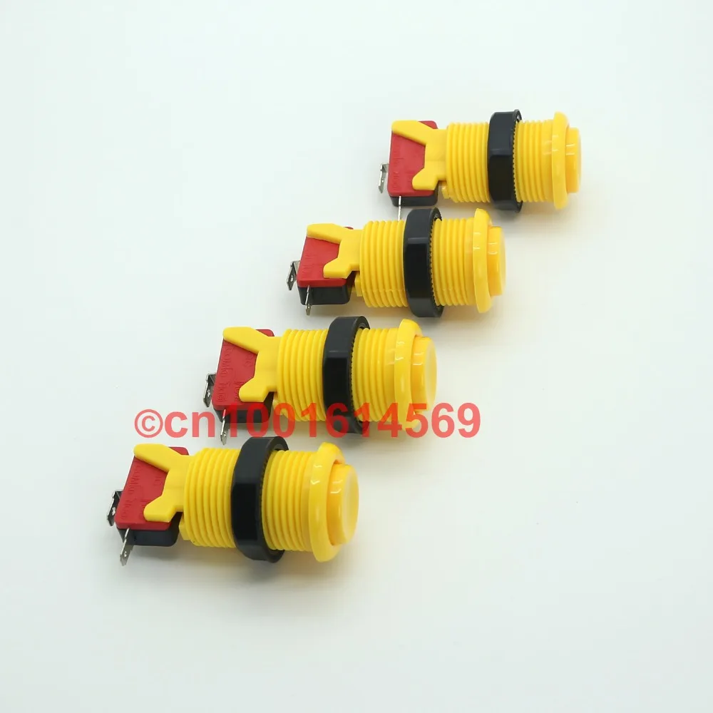 

Reyann 4pcs/lot Arcade Games Happ Type Standard Buttons With Microswitch for Mini Table Top Arcade Machine & Retropie 3 - Yellow