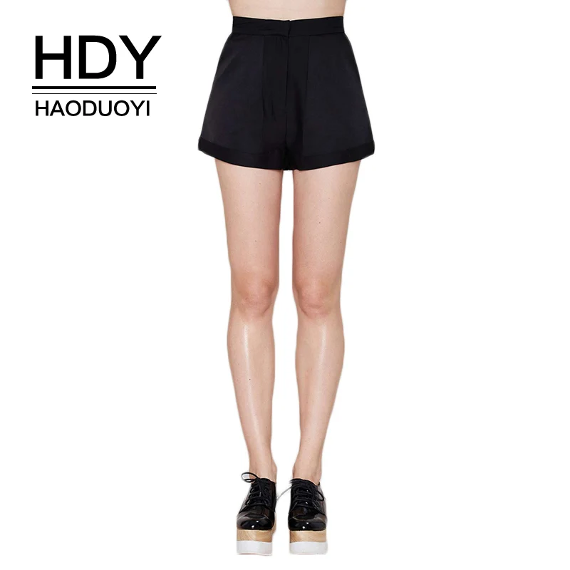 Buy HDY Haoduoyi Brand 2017 Solid Black Women Shorts