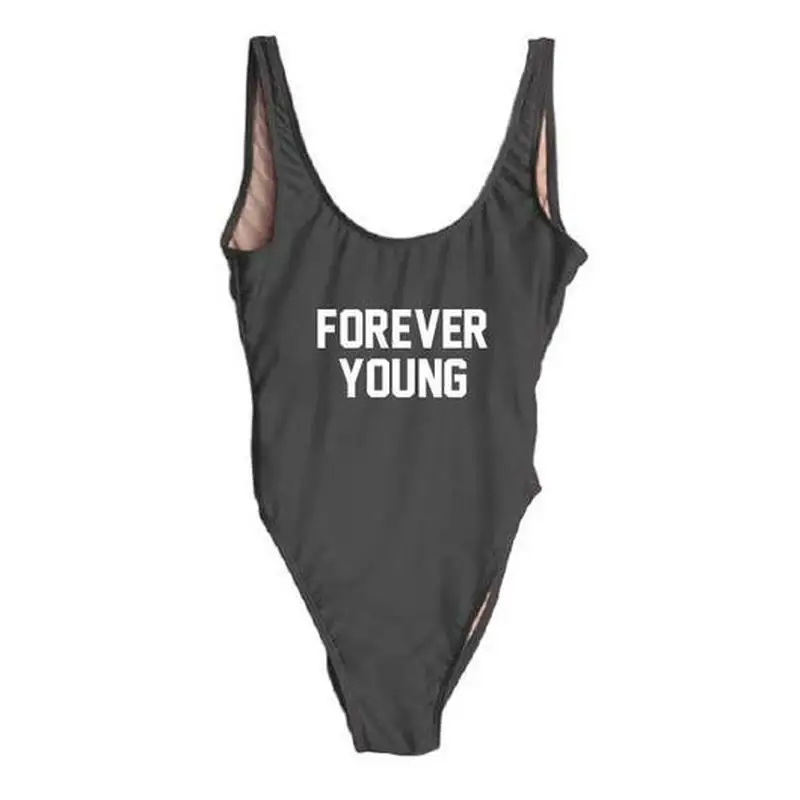 Женский купальник с открытой спиной Forever young черный пляжный монокини розовый