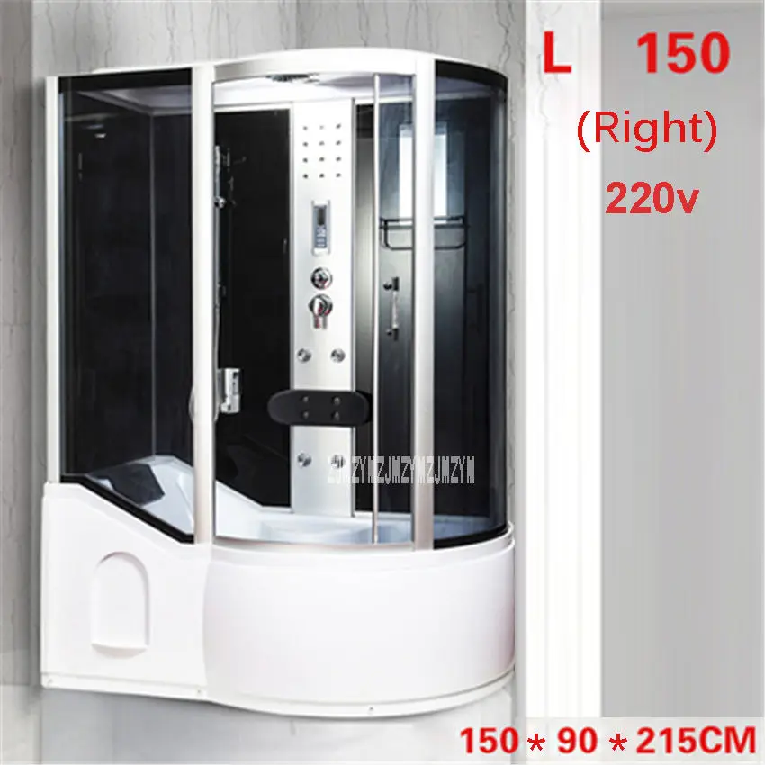 Household Bathroom Shower Room High-quality Tempered Glass Integrated Steam Shower Room With Bathtub 110V/220V 12W 150x90x215CM - Цвет: L150 220V right