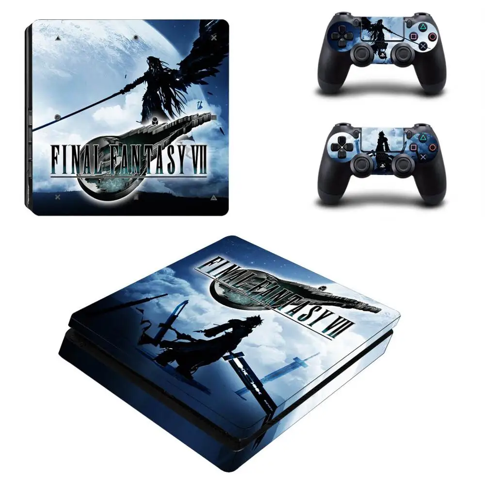 PS4 Slim Skin Sticker Final Fantasy VII Stickers PS 4 Slim Decal Cover For Sony Playstation 4 Slim Console and Controller - Цвет: YSP4S-3604