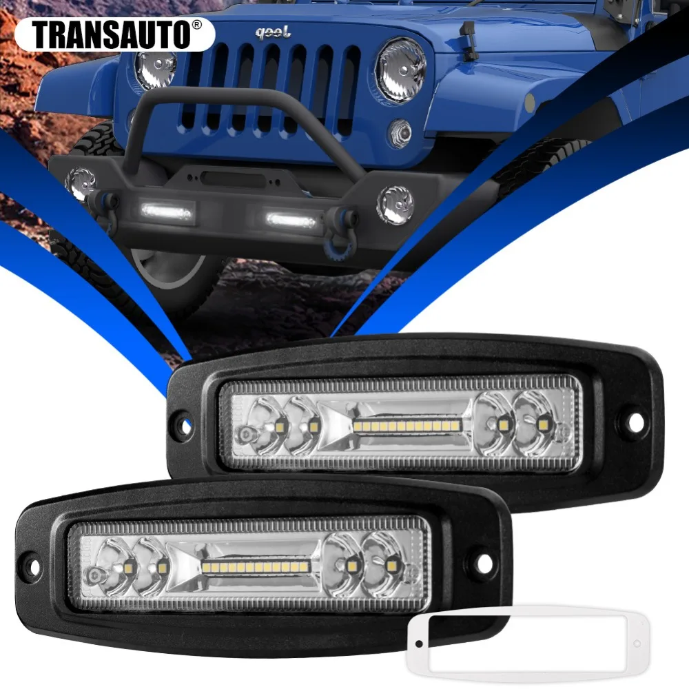 

7 Inch Flush Mount LED Pods, 3000LM Flood Spot Combo Beam Fog Driving Light bar for Off road Jeep Truck SUV ATV UTV, 2 Pack