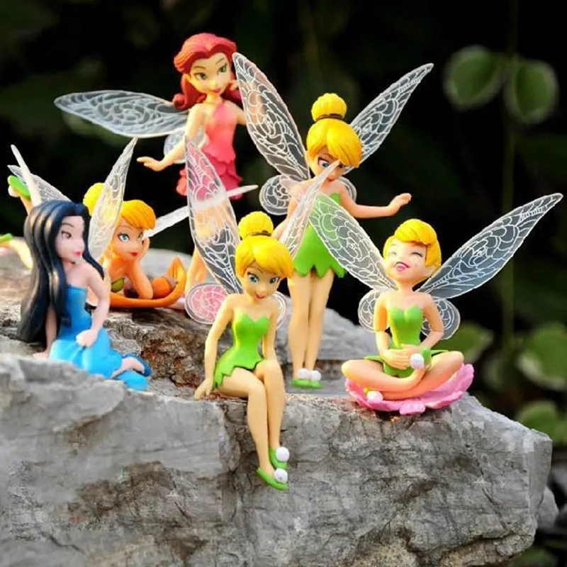 6 шт./компл. аниме мультфильм Tinkerbell ПВХ фигурка игрушки куклы для девочек подарок для детей