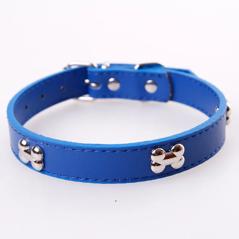 Bone Leather Durable Pet Dog Collar Pet Supplies Accessories Neck Strap Collar For Dog Puppy Pug Collars For Small Large Dogs 