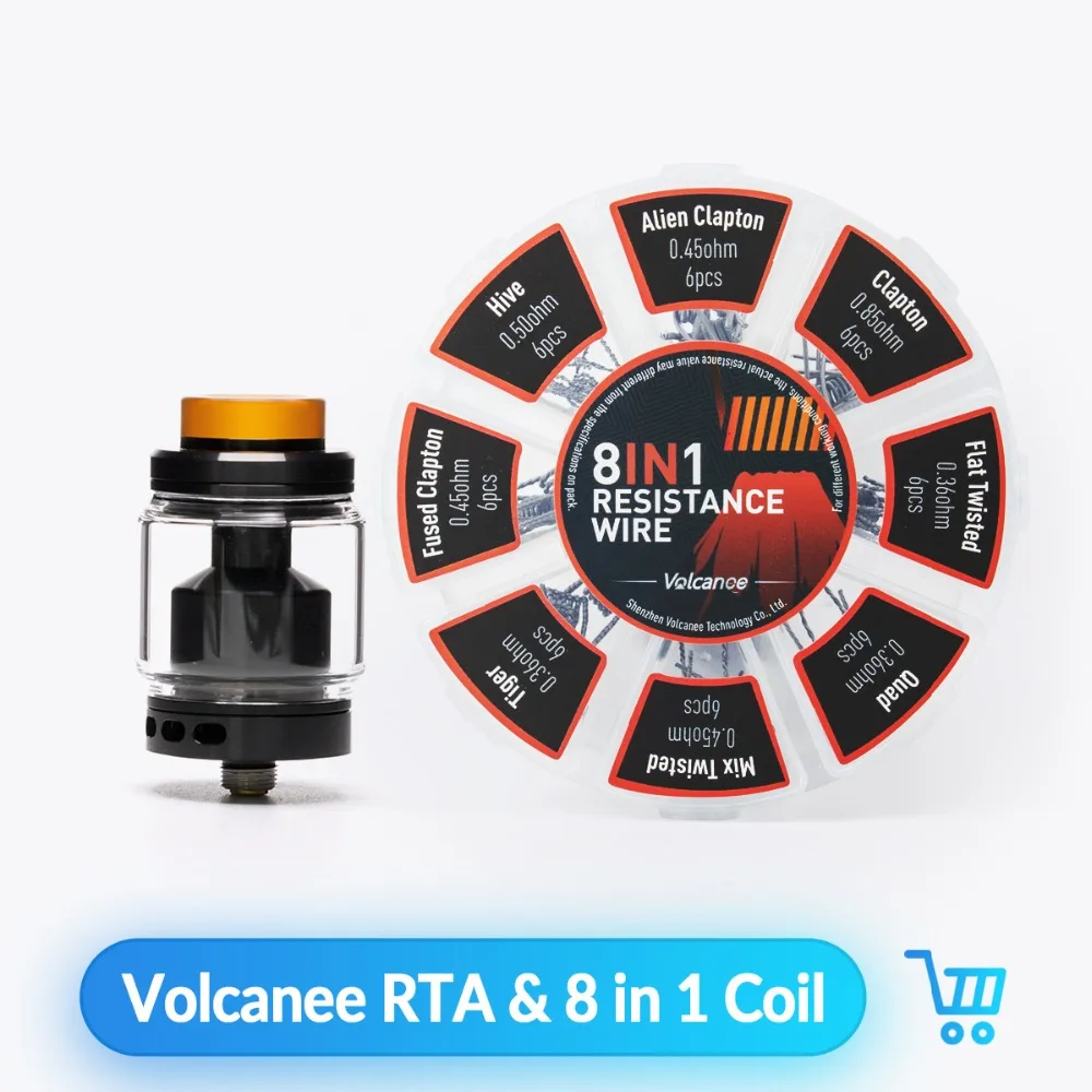 Атомайзер Volcanee с двойной катушкой RTA 8 в 1 готовые катушки Ni80 Alien для электронной
