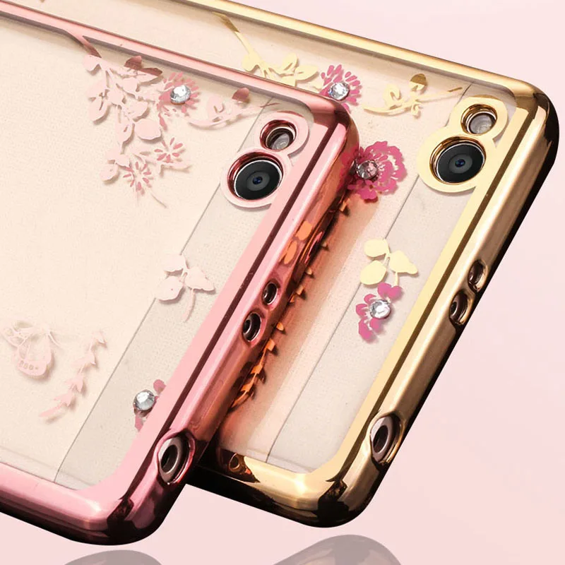 

For Xiaomi Redmi 5A Case Soft Silicone Cover Glitter Flower Rhinestone TPU Clear Back Case For Xiaomi Redmi 6A 6 Pro 5A 5 Plus