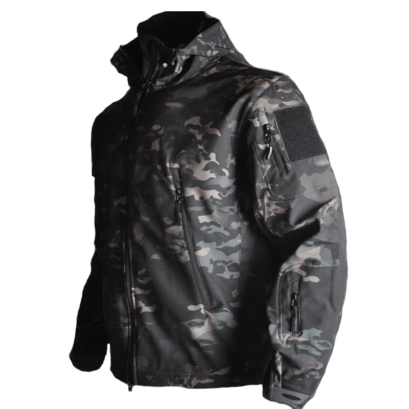 Тактическая TAD флисовая куртка с капюшоном водонепроницаемая Мужская Флисовая Кофта походная кемпинговая ветровка охотничья камуфляжная куртка