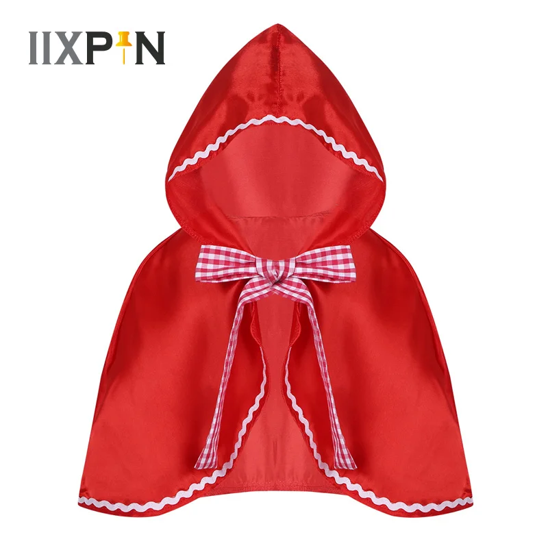 Плащ с капюшоном для девочек IIXPIN накидка Хэллоуина карнавальный костюм нарядный