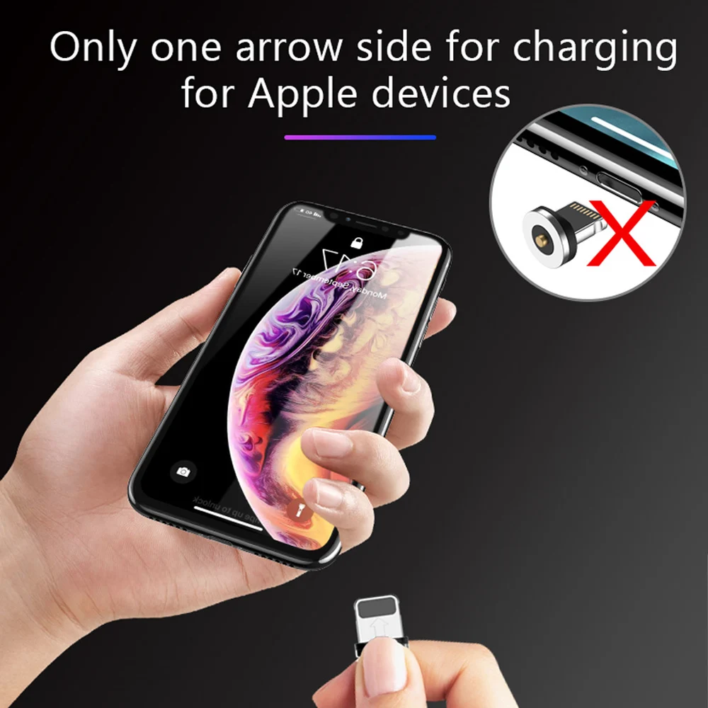 3 в 1 быстрое магнитное зарядное устройство Micro USB Type C освещение 8 Pin для iphone X Plus Samsung