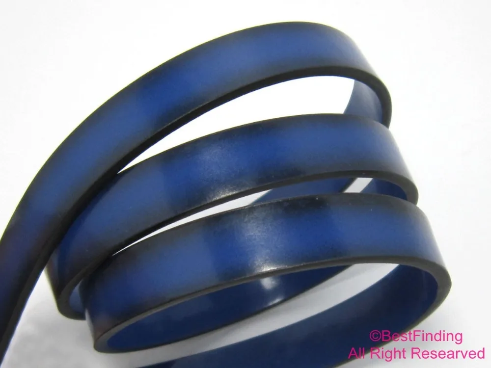 

10mm Leather Blue leather cord Dark side 10x2mm leather strips
