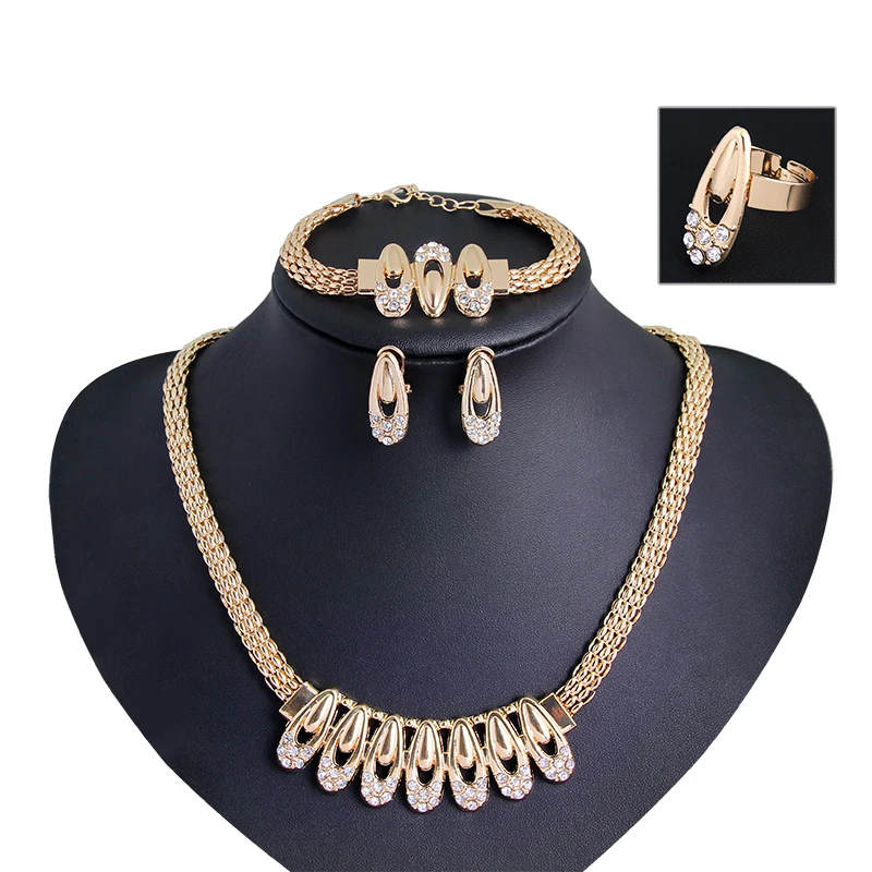 2017 African Costume Jewelry Sets Vintage Fashion Crystal Rhinestone