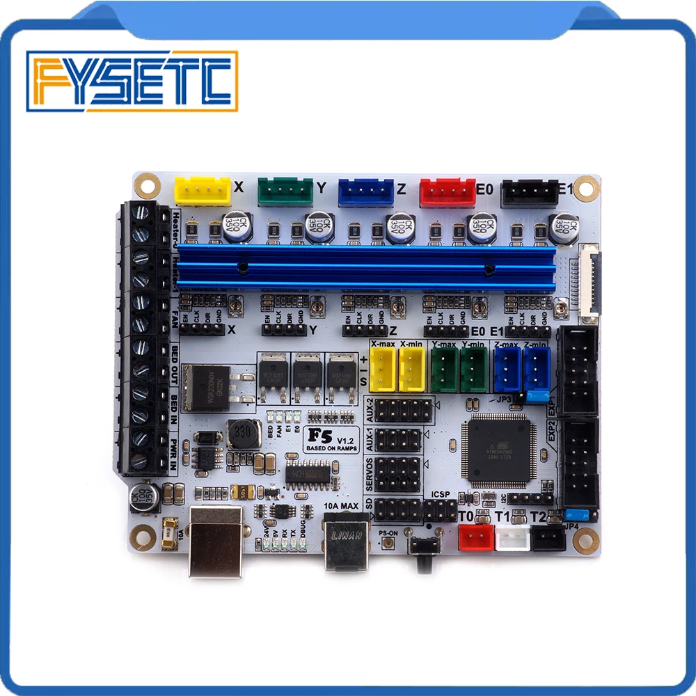 3D Printer Board F5 V1.2 Control Board Based on ATMEGA 2560 Replace MKS BASE 1.4 & Ramps 1.4 ControllerBoard with USB 3D Printer Board F5 V1.2 Control Board Based on ATMEGA 2560 Replace MKS BASE 1.4 & Ramps 1.4 ControllerBoard with USB