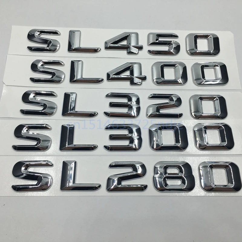 Sl280 Sl300 Sl320 Sl400 Sl450 Car Rear Trunk Emblem Logo Badge Word Number Letters Sticker For Mercedes Benz Sl Class Aliexpress