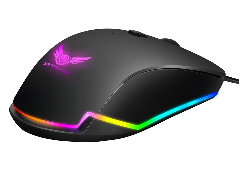 ZEROGATE S600 Регулируемый 4800 Точек на дюйм Эргономичный USB Проводная RGB подсветкой Тетрадь настольных игр Мышь, макроопределение игровая Мышь