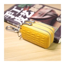 WOONAM модный топ из натуральной телячьей кожи Аллигатор крокодиловый узор двойная молния Авто ключи держатель Органайзер сумка WB824