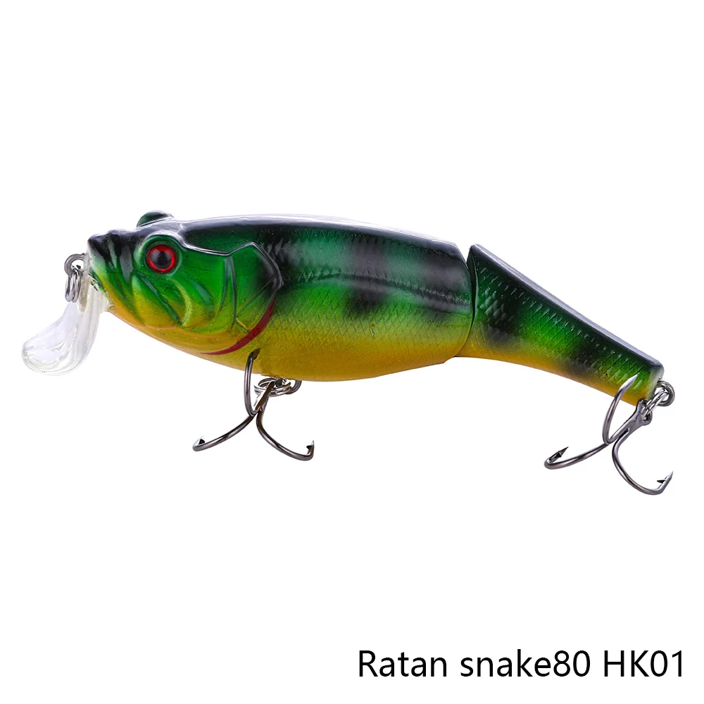 MAKEBASS Crankbait мульти-шарнирная 2 секции BassBaits 3in0. 44oz рыболовные приманки Swimbait HardBaits Искусственные воблеры рыболовные снасти - Цвет: Ratan snake80 HK01