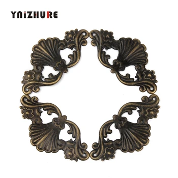 

Wooden Box Coner Wine Box Protector Embellishment Findings Flower Corners Antique Bronze Tone Old Style Vintage Cover 4PCS