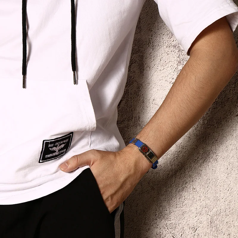 Персонализированные медицинские оповещения ID тег силиконовый браслет ...