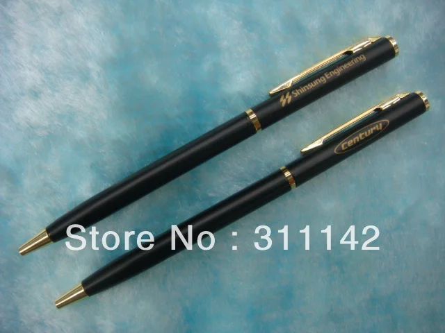 Black metal pen 500pcs with customize logo free shipping