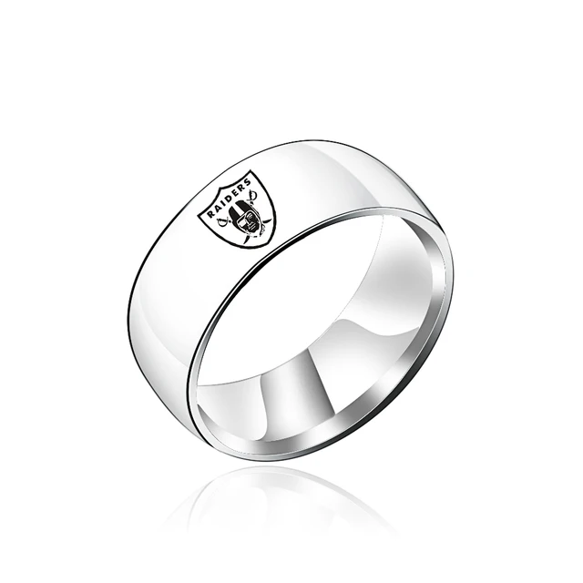Oakland Raiders Titanium Steel Rings Men Women Unisex Jewelry Super Sports Champion Rings Charm Stainless Steel Rings